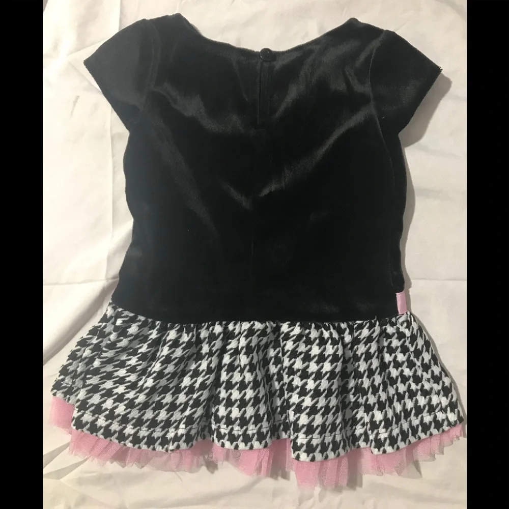 Youngland Dress & Matching Jacket 12M Black White Pink Bling Tulle Ribbon